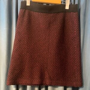 Black and Red Women's Knit Merino Wool Skirt